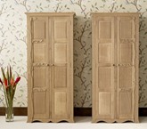 Bespoke oak twin wardrobes