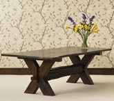 Cross ended oak table