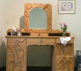 Flowers and Bull Rushes Dressing Table with Mirror
