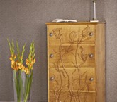 Oak flower chest of drawers