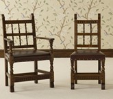 Spindleback oak chairs